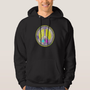Colourfully Flower Power Peace Sign 2 Fan Fun Hoodie