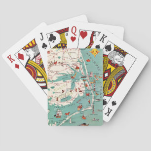 Colourfully Illustrated  Outer Banks Map Cards
