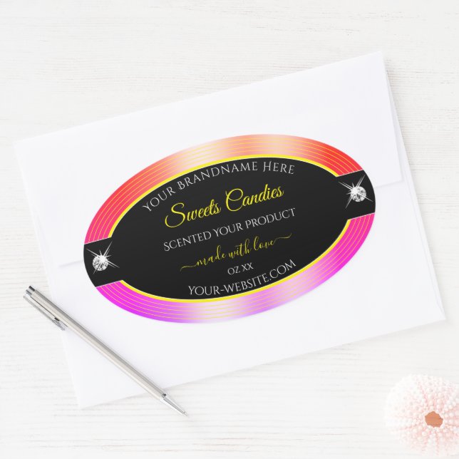 Colourfully Rainbow Black Brilliants Product Label (Envelope)