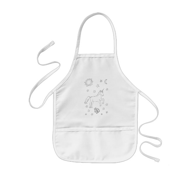 Colouring Activity Unicorn Kids Apron (Front)
