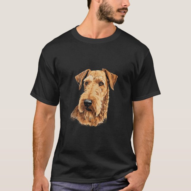 Colouring Airedale Terrier Dog Puppies Airedale Te T-Shirt (Front)