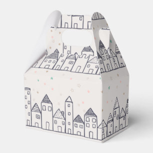 Colouring Book Christmas Village in the Snow Favor Box