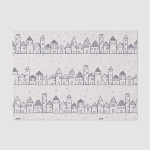 Colouring Book Christmas Village in the Snow Tissue Paper
