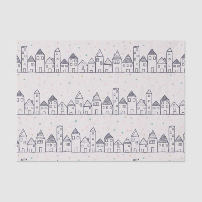 Colouring Book Christmas Village in the Snow Tissue Paper (Front)