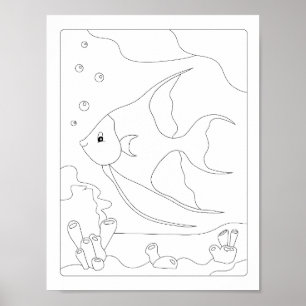  Colouring book  Cute Little Fish  Antistress   Poster