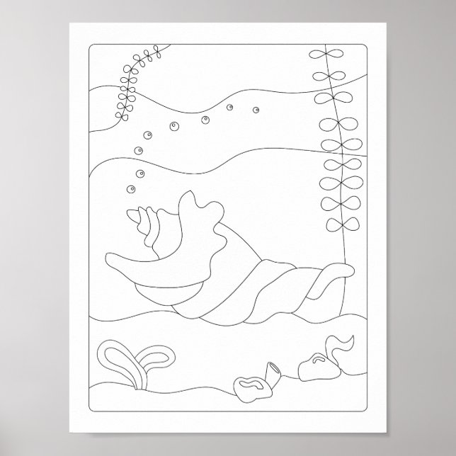  Colouring book  Cute Little Shell Antistress    Poster (Front)