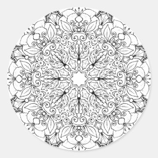 Colouring Book Mandala 1-63 Classic Round Sticker