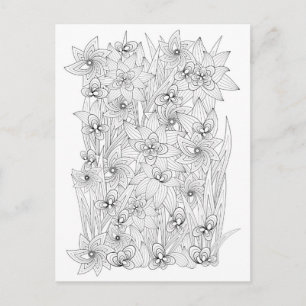 Colouring Book Style Postcard