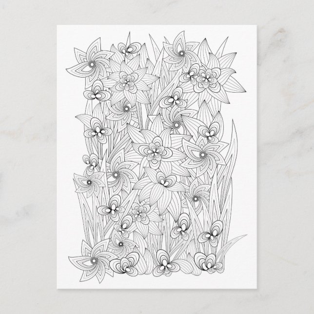 Colouring Book Style Postcard (Front)