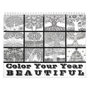 Colouring Calendar Colour Your Year Trees