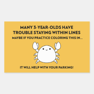 Colouring Crab Help with Parking Bad Parking Sticker