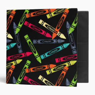 Colouring Crayons on Black Background Binder