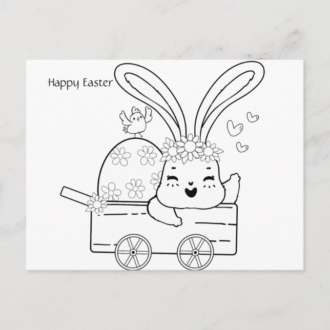 Colouring Easter Card Personalize (Front)