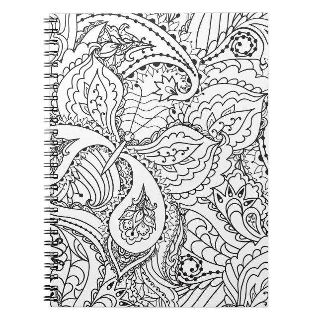 Colouring Flower Art New Design Floral Aesthetic F Notebook (Front)