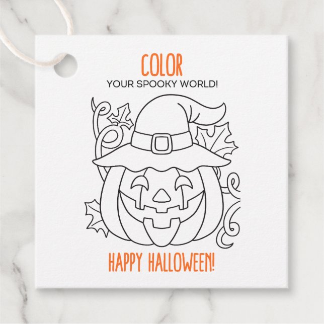 Colouring Halloween Gift Tags (Front)