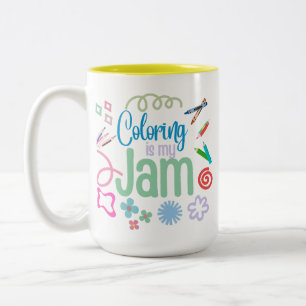 Colouring is My Jam coffee mug
