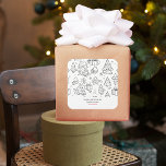 Colouring Outline Of Christmas Square Sticker<br><div class="desc">This colouring outline is perfect for spreading the joy of the season, whether you're a seasoned colouring enthusiast or looking for a fun activity to enjoy with family and friends. Embrace the holiday spirit as you add your personal touch to this merry illustration, making it a festive masterpiece to display...</div>