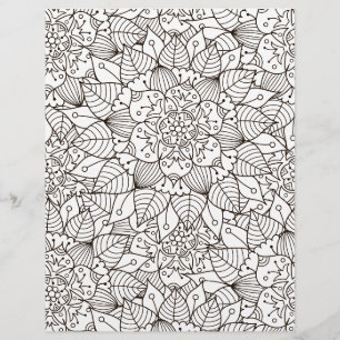 Colouring Page Beautiful Flower Scrapbook Paper