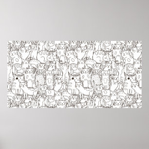 Colouring Page Cat's Meow Scrapbook Paper Poster