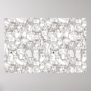 Colouring Page Cat's Meow Scrapbook Paper Poster