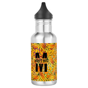 Colouring Page Custom Black Monogram & Quote 532 Ml Water Bottle