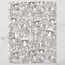 Colouring Page Mushroom Mania Scrapbook Paper