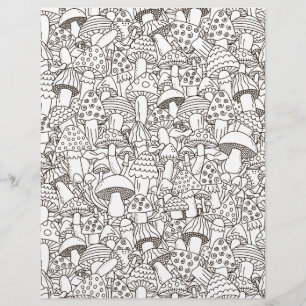 Colouring Page Mushroom Mania Scrapbook Paper