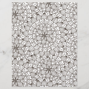 Colouring Page Petals Abstract Scrapbook Paper