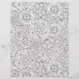 Colouring Page Wild Flowers Scrapbook Paper