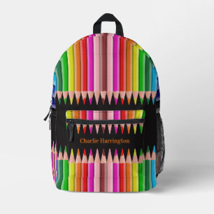 Colouring Pencils custom name Printed Backpack