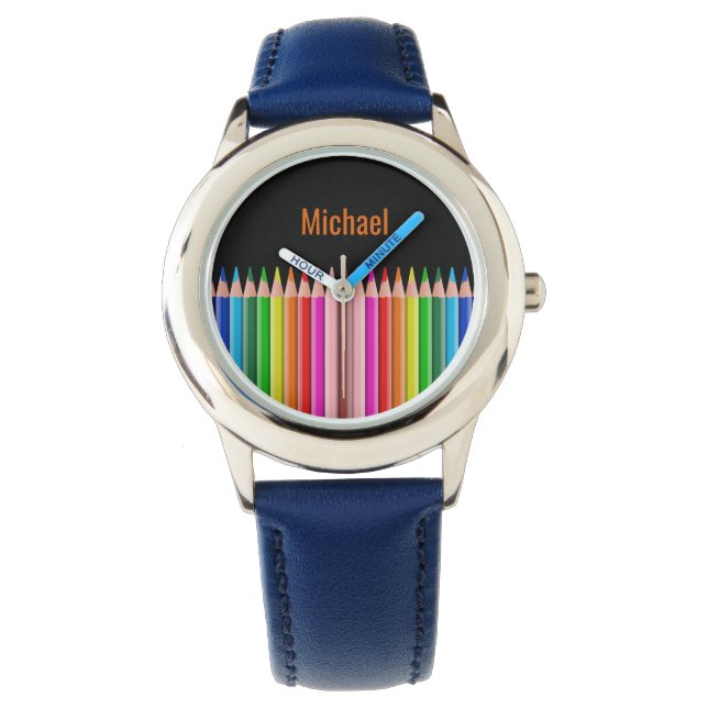 Colouring Pencils custom name watches (Front)