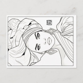 Colouring Post Card | Queen Diaspora