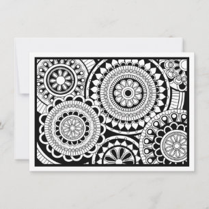 Colouring Postcard Modern Mandala Design