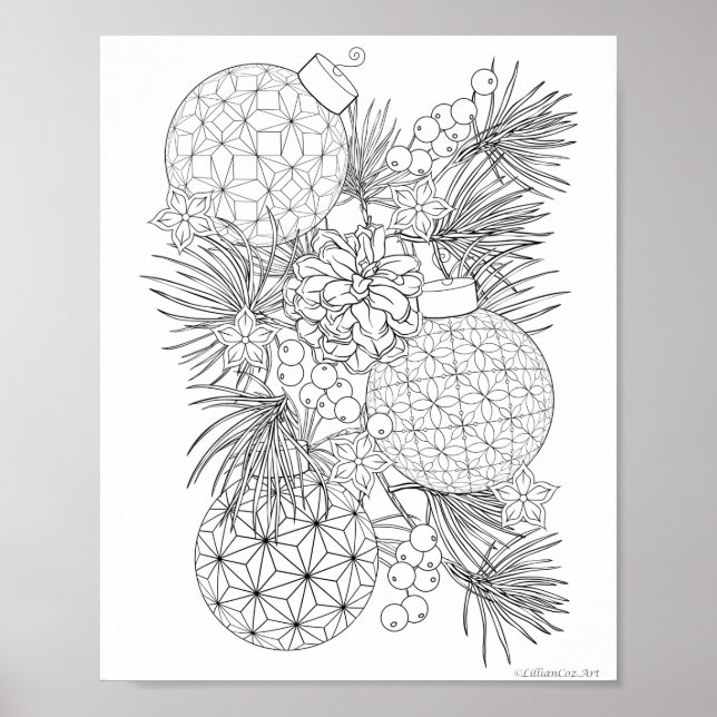 Colouring Poster - Ornaments  (Front)