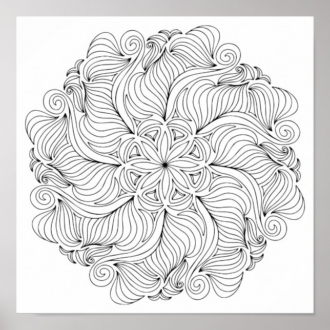 Colouring Poster – Wavy Doodles (Front)
