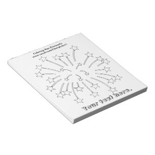 Colouring Star Fireworks Outline Notepads