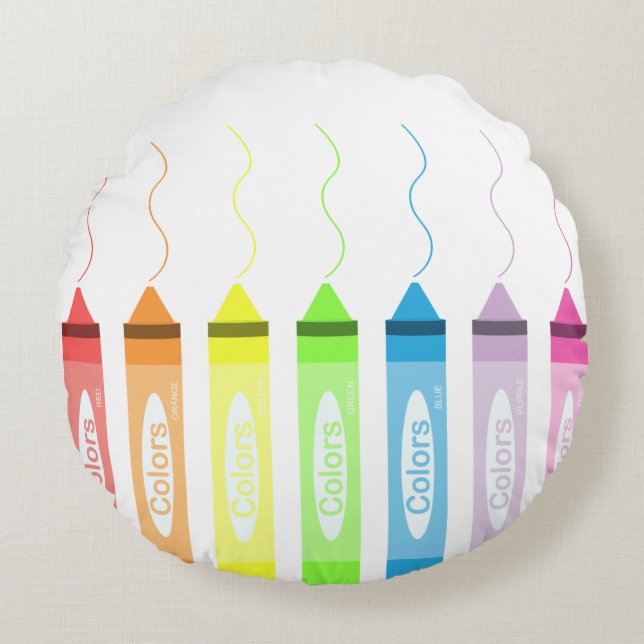 Colouring Time! Round Pillow (Front)
