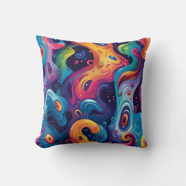 Colours Abstract Throw Pillow (Front)