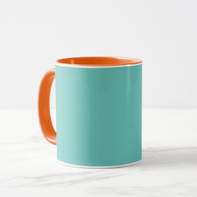Colours Aqua and Orange Team Colours Combo  Mug (Front Left)