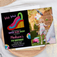 Colours Black Pink Photo Water Slide Birthday