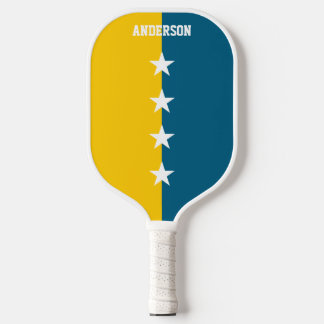 Colours Blue & Maize Yellow Monogram  Pickleball Paddle