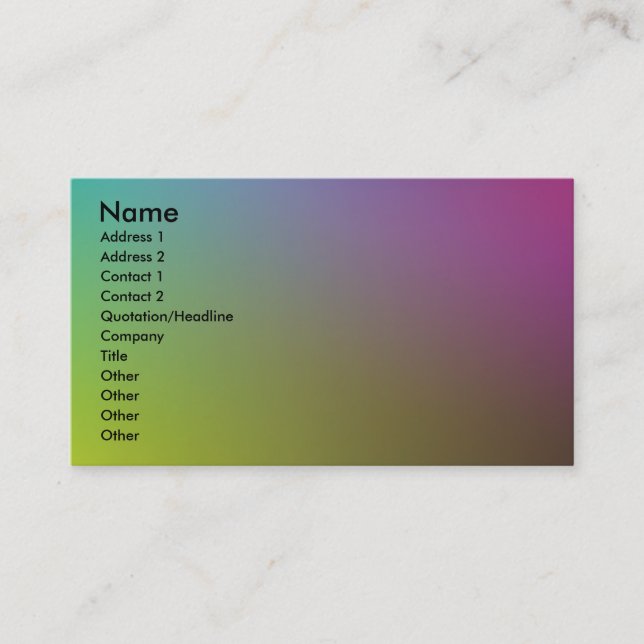 Colours Business Card (Front)