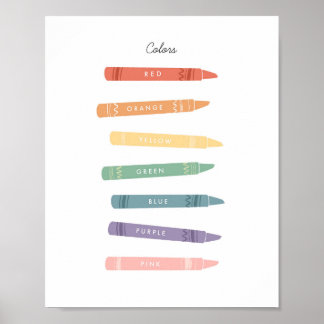 Colours Chart Illustration Classroom Montessori Ar