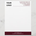Colours Design Your Logo Business Office Letterhea Letterhead<br><div class="desc">Your Colours and Font - Custom Simple Personalized Modern Design Business Office Letterhead with Logo - Add Your Logo - Image / Business Name - Company / Address - Contact Information - Resize and move or remove and add elements / image with customization tool. Choose Your Elemant and Text Colours...</div>