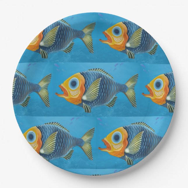 Colour's fish Paper Plate (Front)