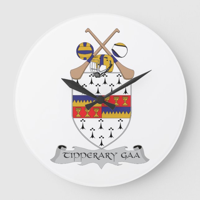 Colours for the GAA Team for County Tipperary Large Clock (Front)