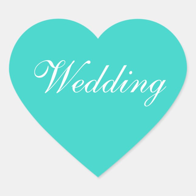 Colours Invitation Turquoise Heart Sticker (Front)