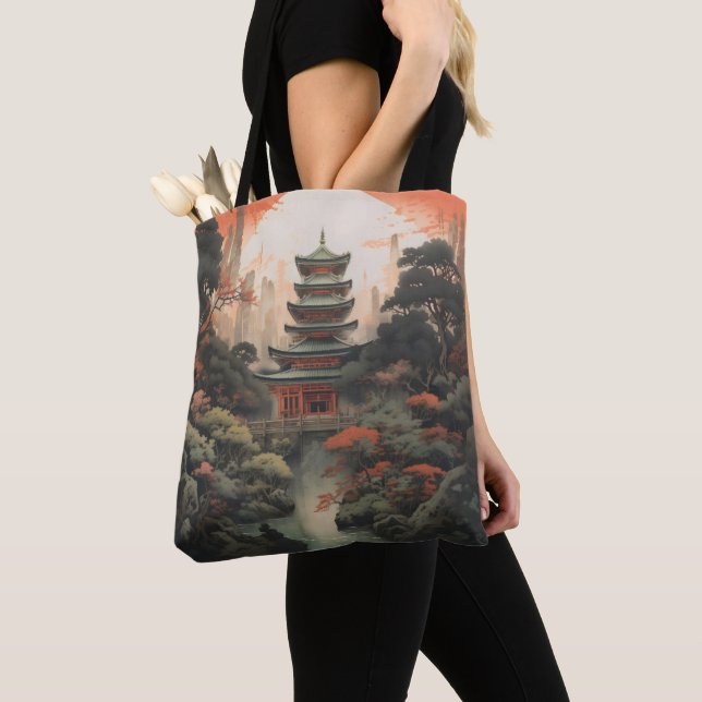 Colours Landscape Asian House Tote Bag (Close Up)