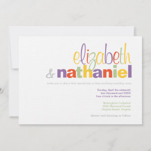 Colours: Modern Typographical Wedding Invitation
