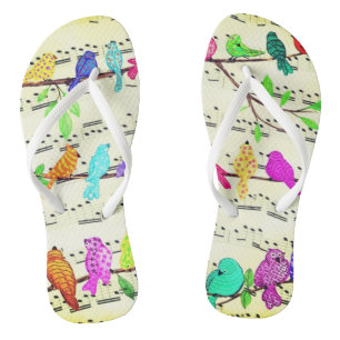 Colours Musical Bird Flip Flops
